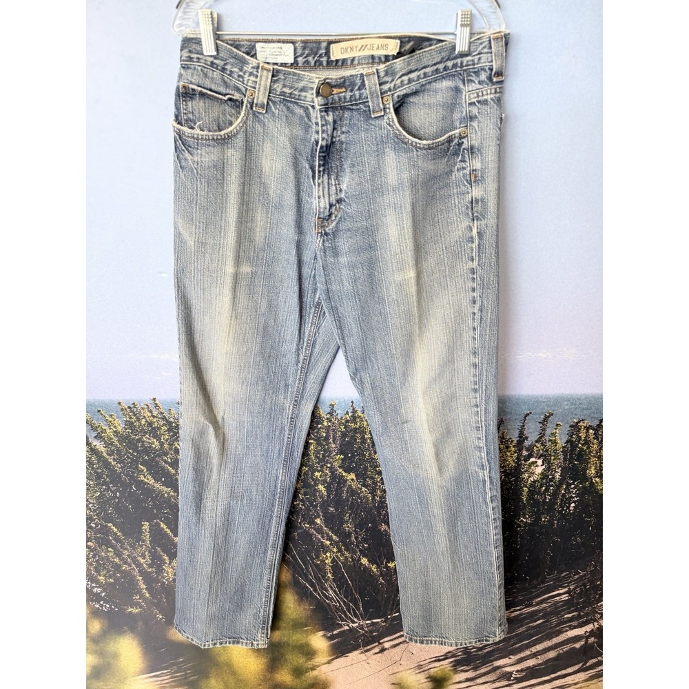 DKNY VINTAGE RARE LOW RISE STRAIGHT LEG BLUE JEANS TAG SZ 33